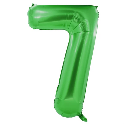Globo con el número 7, verde, 1 m