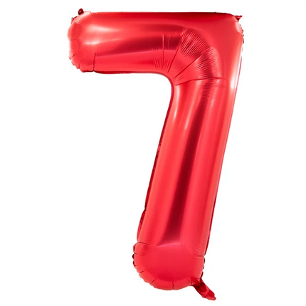 Globo con el número 7, rojo, 1 m