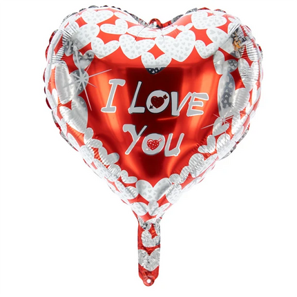 Globo de helio «I Love You» con forma de corazón, sin gas, 45 cm