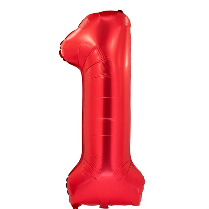 Globo con el número 1, rojo, 1 m
