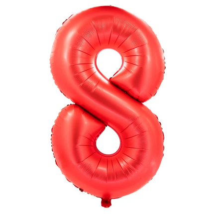 Globo con el número 8, rojo, 1 m