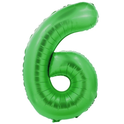 Globo con el número 6, verde, 1 m