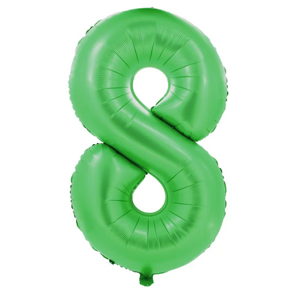 Globo con el número 8, verde, 1 m