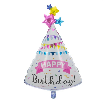 Sombrero de fiesta de «Feliz cumpleaños» con globo de helio, sin relleno, 84 cm