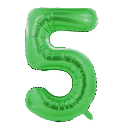 Globo con el número 5, verde, 1 m