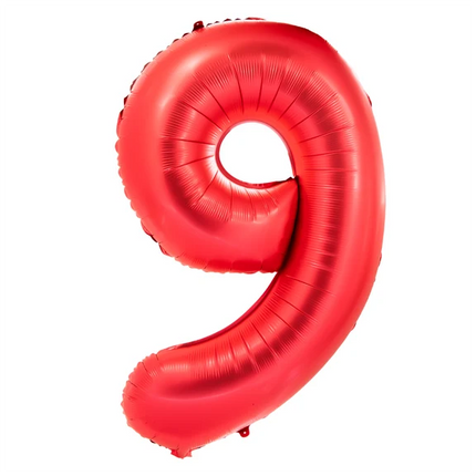 Globo con el número 9, rojo, 1 m