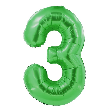 Globo con el número 3, verde, 1 m