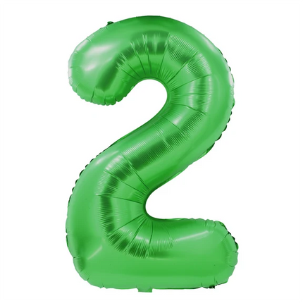 Globo con el número 2, verde, 1 m