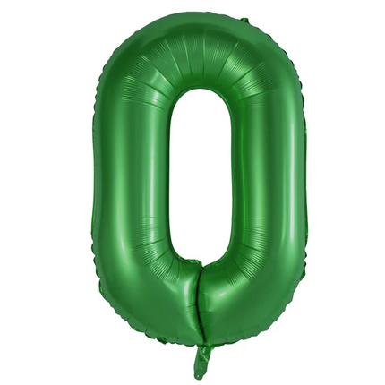 Globo con el número 0, verde, 1 m
