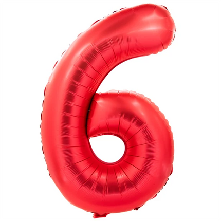 Globo con el número 6, rojo, 1 m
