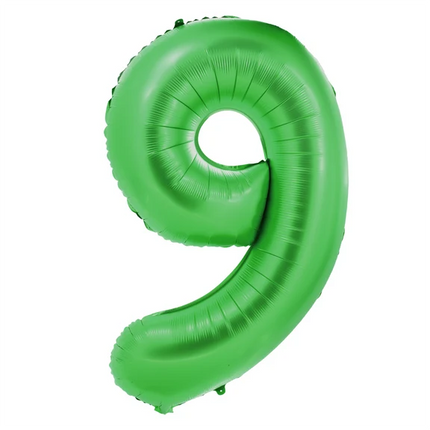 Globo con el número 9, verde, 1 m