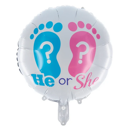 Globo de helio para revelar el sexo del bebé con forma de pies, sin gas, 45 cm