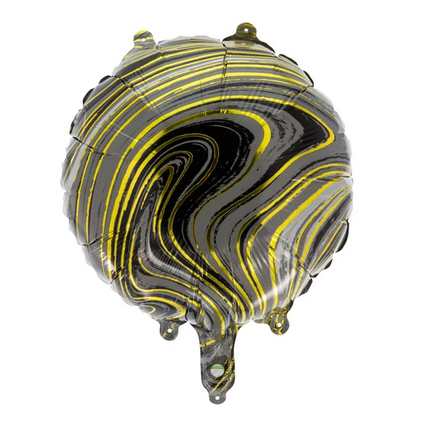 Globo negro de helio con líneas doradas, sin gas, 45 cm