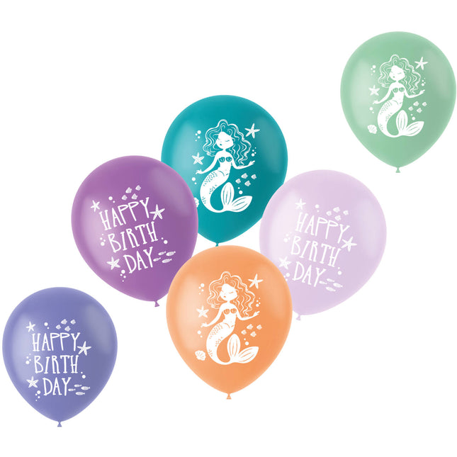 Globos Feliz Cumpleaños Sirena 33cm