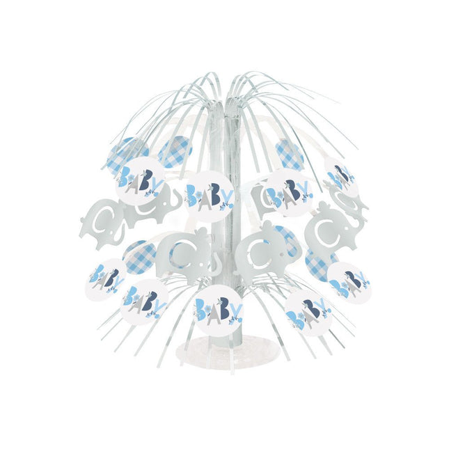 Baby Olifant Tafeldecoratie Blauw 21cm van Unique koop je bij Partywinkel