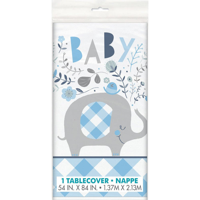 Baby Olifant Tafelkleed Lichtblauw 2,13m van Unique koop je bij Partywinkel