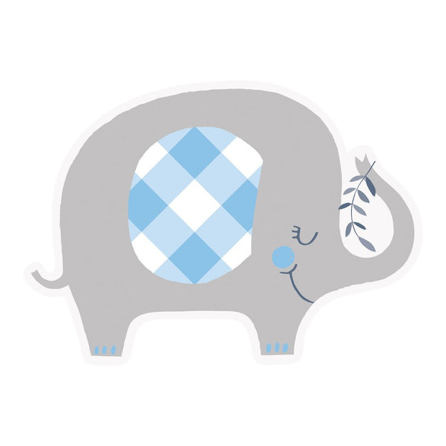 Baby Olifant Uitnodigingen Blauw 8st van Unique koop je bij Partywinkel