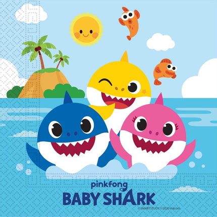 Baby Shark Servetten 33cm 20st van Procos koop je bij Partywinkel