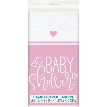 Babyshower Tafelkleed Roze 2,13m van Unique koop je bij Partywinkel