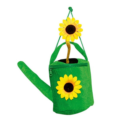 Regadera con forma de girasol, bolso de hombro, verde, 34 cm