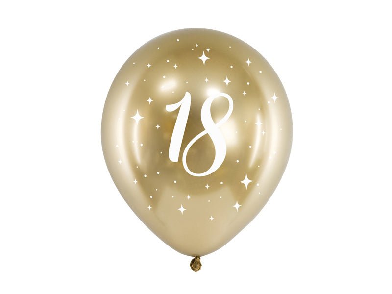 Ballonnen 18 Jaar Goud 30cm 6st van Partydeco koop je bij Partywinkel