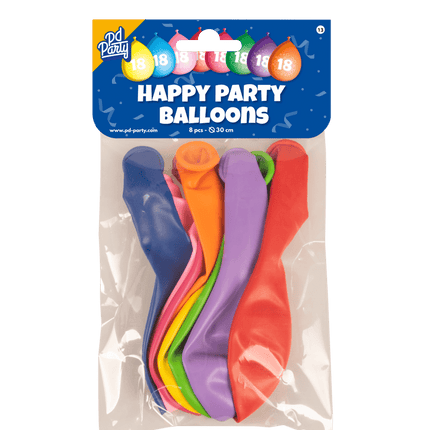Ballonnen 18 Jaar Hoera 30cm 8st van Paper Dreams koop je bij Partywinkel