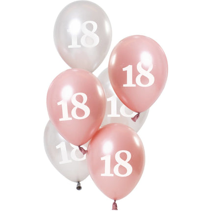 Ballonnen 18 Jaar Roze 23cm 6st van Folat koop je bij Partywinkel