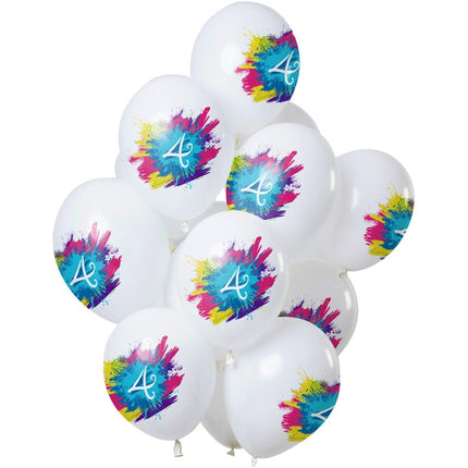 Ballonnen 4 Jaar Feest 30cm 12st van Folat koop je bij Partywinkel