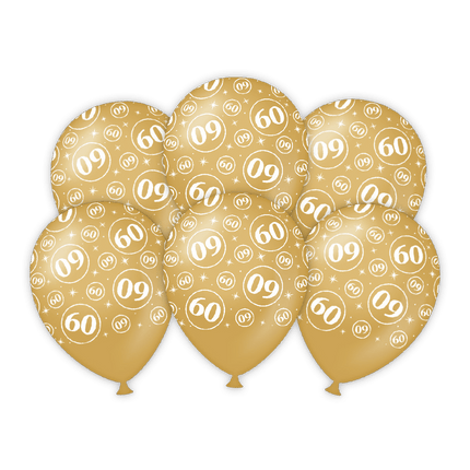 Ballonnen 60 Jaar 30cm 6st van Paper Dreams koop je bij Partywinkel