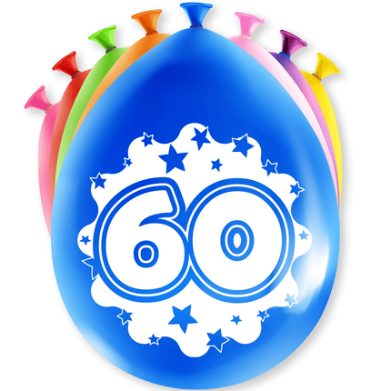 Ballonnen 60 Jaar Hoera 30cm 8st van Paper Dreams koop je bij Partywinkel