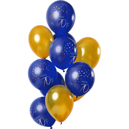 Ballonnen 70 Jaar Blauw 30cm 12st van Folat koop je bij Partywinkel