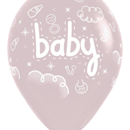 Ballonnen Baby Pastel Dusk Rose 30cm 25st van Sempertex koop je bij Partywinkel