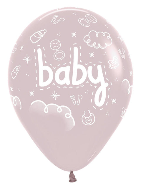 Ballonnen Baby Pastel Dusk Rose 30cm 25st van Sempertex koop je bij Partywinkel