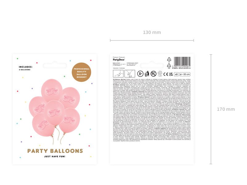 Ballonnen Babyschoentjes Roze 30cm 6st van Partydeco koop je bij Partywinkel