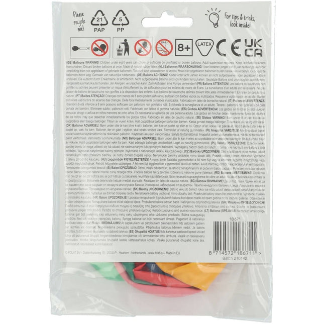 Ballonnen Funny Faces Gekleurd 33cm 6st van Folat koop je bij Partywinkel