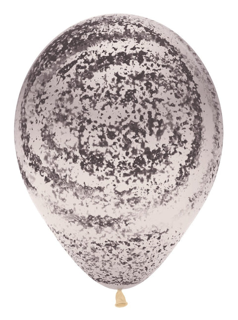 Ballonnen Graffiti Black Crystal Clear 30cm 25st van Sempertex koop je bij Partywinkel