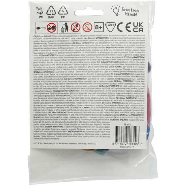 Ballonnen Happy Birthday To You Gekleurd 33cm 6st van Folat koop je bij Partywinkel