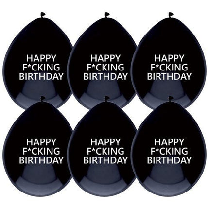 Ballonnen Happy F*cking Birthday 30cm 5st - Partywinkel - 8711319375414
