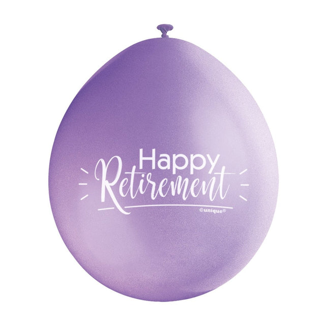Ballonnen Happy Retirement 28cm 10st van Unique koop je bij Partywinkel