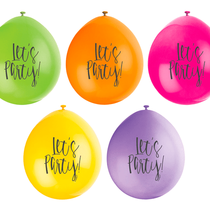 Ballonnen Lets Party 28cm 10st van Unique koop je bij Partywinkel
