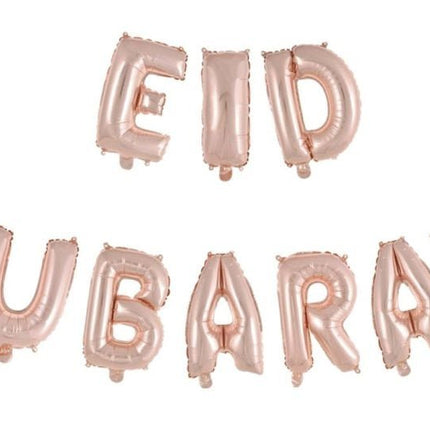 Ballonnen Letter Eid Mubarak Rose Goud Leeg van WeFiesta koop je bij Partywinkel