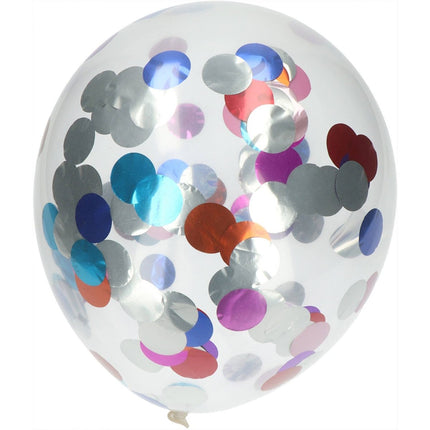 Ballonnen met Meerkleurige Folie Confetti 30cm - 4 stuks van Folat koop je bij Partywinkel