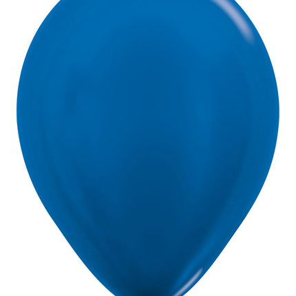 Ballonnen Metallic Blue 30cm 12st van Sempertex koop je bij Partywinkel