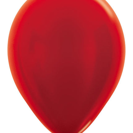 Ballonnen Metallic Red 30cm 50st van Sempertex koop je bij Partywinkel