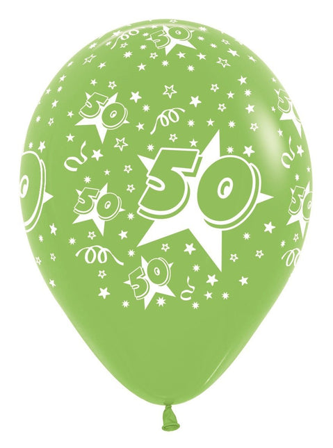 Ballonnen Number 50 Mix 30cm 25st van Sempertex koop je bij Partywinkel