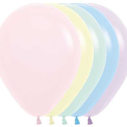 Ballonnen Pastel Matte Mix 30cm 50st van Sempertex koop je bij Partywinkel