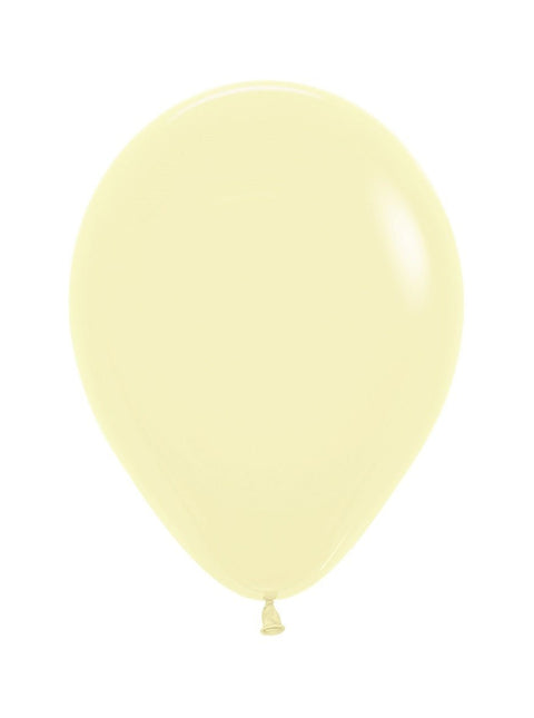 Ballonnen Pastel Matte Yellow 25cm 100st van Sempertex koop je bij Partywinkel