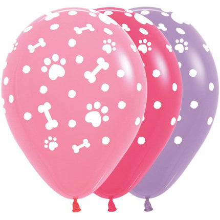 Ballonnen Paw Prints Girl Mix 30cm 25st van Sempertex koop je bij Partywinkel