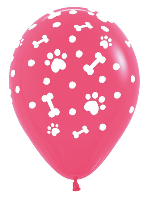 Ballonnen Paw Prints Girl Mix 30cm 25st van Sempertex koop je bij Partywinkel