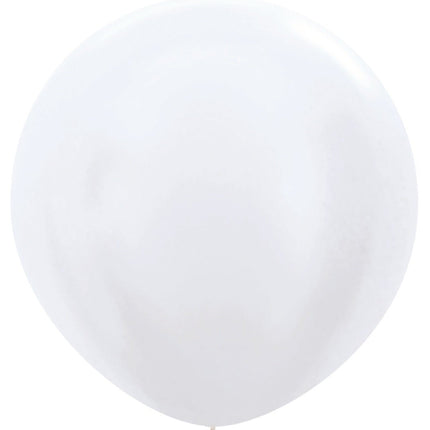 Ballonnen Pearl White 91cm 2st van Sempertex koop je bij Partywinkel